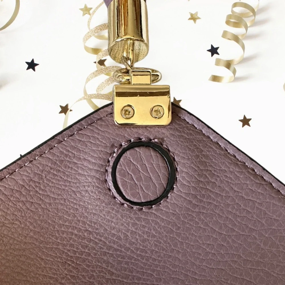 Big Buddha Mauve Faux Leather Envelope Clutch